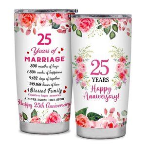 25 Years of Marriage Tumbler Gifts